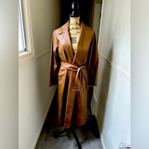 Vince Leather Trench Coat - M